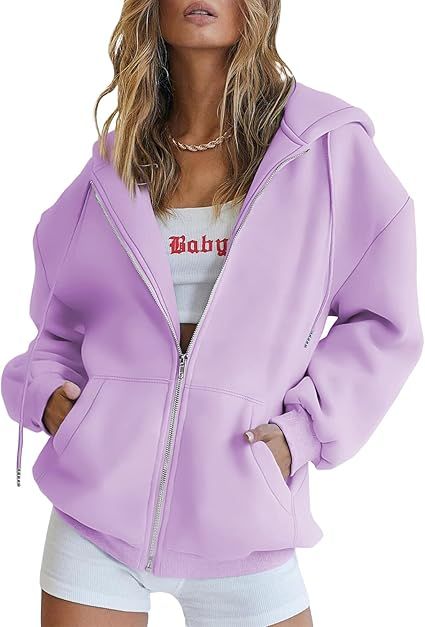 EFAN Women's Cute Hoodies Teen Girl Fall Jacket Oversized Sweatshirts Casual Drawstring Clothes Z... | Amazon (US)