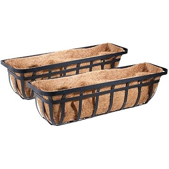 BestNest 2-Pack Panacea 88558 Flat Iron Series Planter Boxes, 36" – Black Metal Window Box Plan... | Amazon (US)