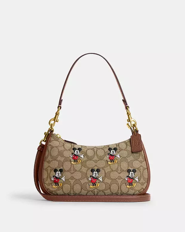 Disney X Coach Teri Shoulder Bag In Signature Jacquard With Mickey Mouse Print | Coach Outlet CA
