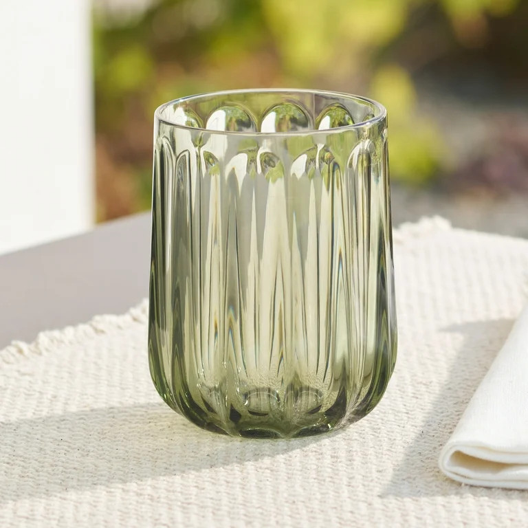 Better Homes & Gardens 15-Ounce Tritan Plastic Stemless Wine Glass, Green | Walmart (US)