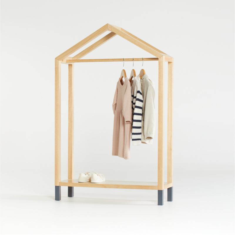 Natural and Black House Shaped Garment Rack + Reviews | Crate and Barrel | Crate & Barrel