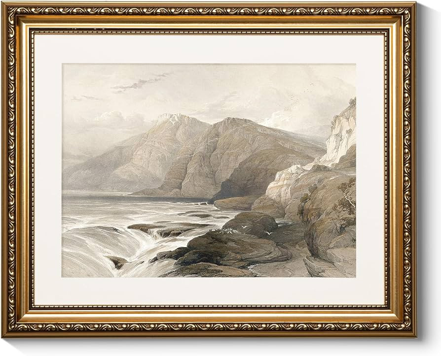 ARPEOTCY Vintage Gold Framed Wall Art, Farmhouse Coast Mountain Country Landscape Home Decor Pain... | Amazon (US)