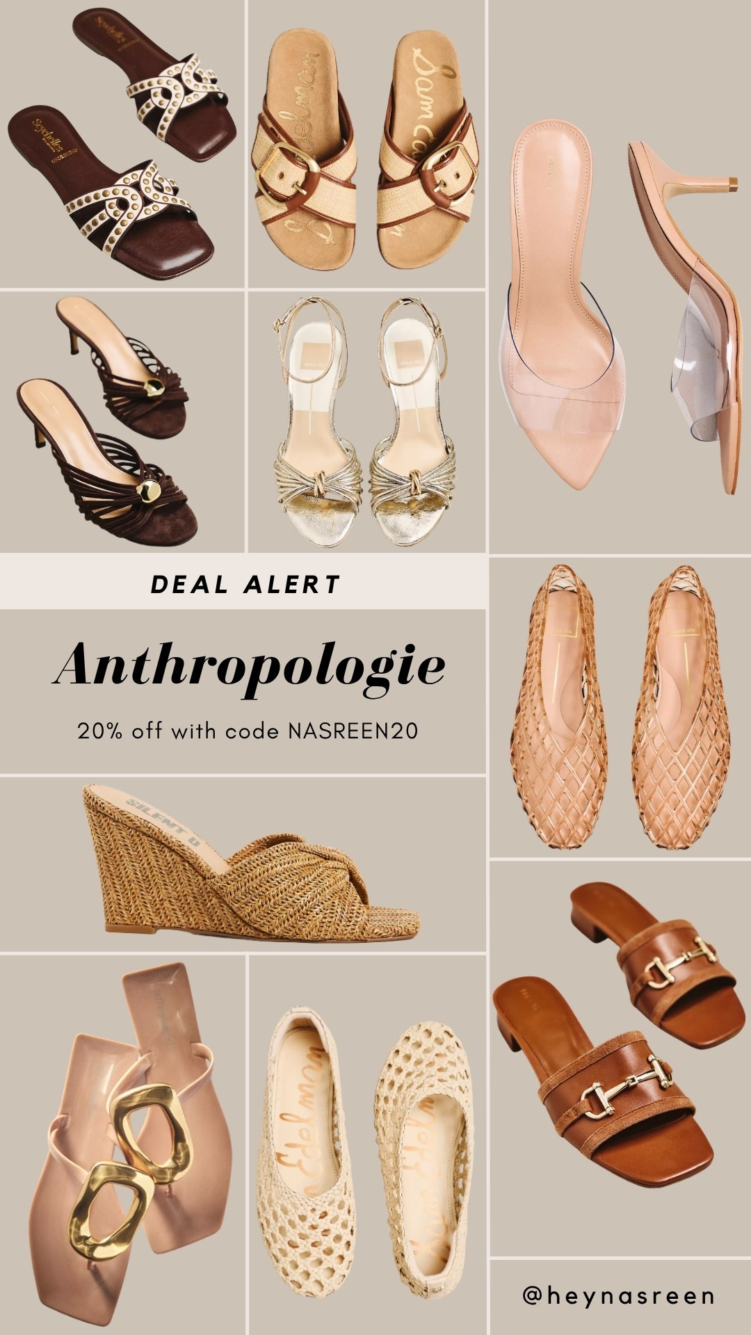Save 20% on shoes at Anthropologie this weekend only with code NASREEN20!