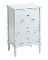 32in Three Drawer Side Table With Spindle Legs | Marshalls