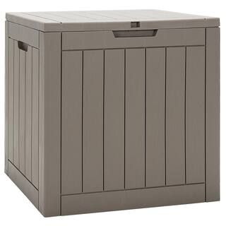 30 Gal. Deck Storage Box in Brown Container Seating Tools Organization Deliveries | The Home Depot