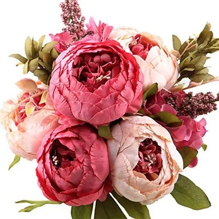 Leagel Fake Flowers Vintage Artificial Peony Silk Flowers Bouquet Wedding Home Decoration, Pack of 1 | Walmart (US)