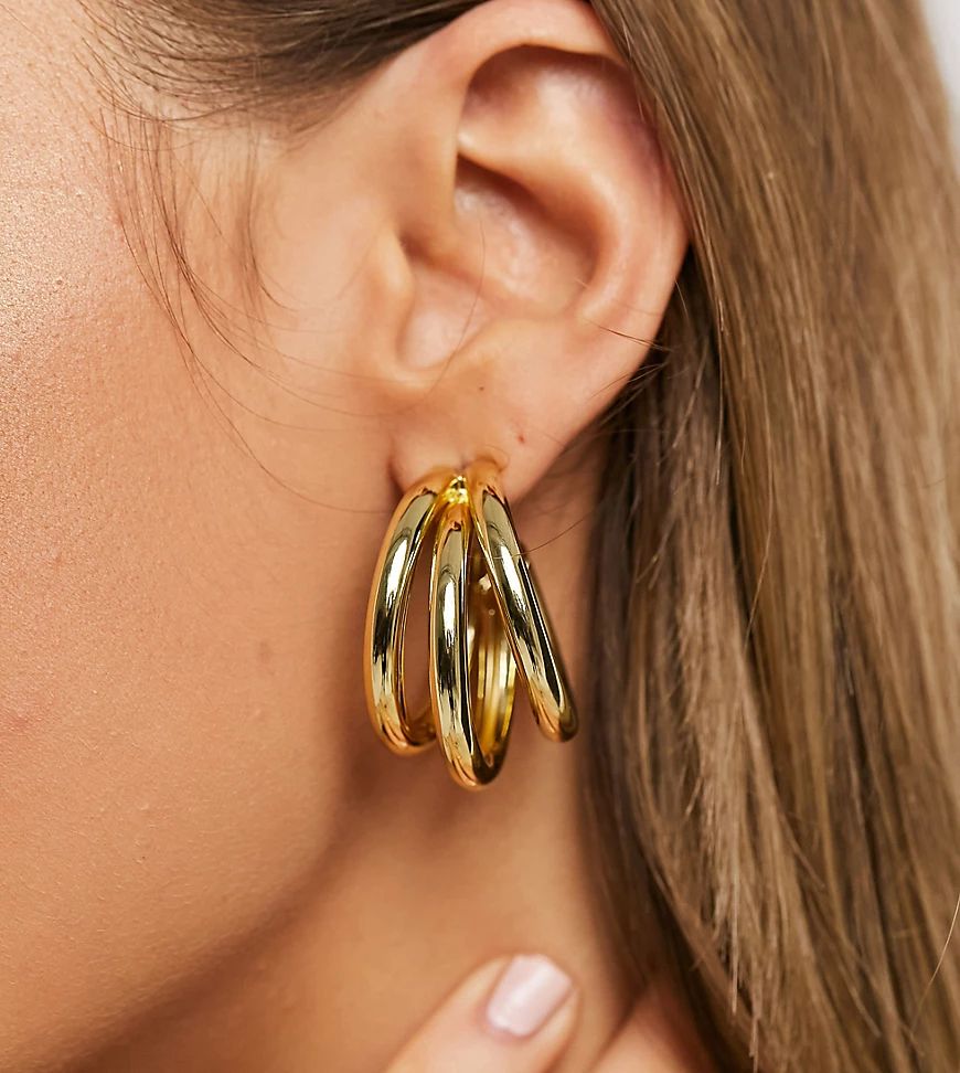 Image Gang triple hoop earrings in gold filled | ASOS (Global)