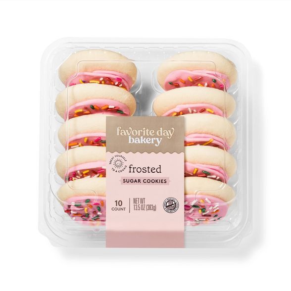 Frosted Sugar Cookies With Pink Icing - 13.5oz/10ct - Favorite Day™ | Target