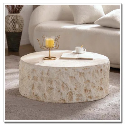 Mgo Round Coffee Table Vintage Sofa Pre-Modern Coffee Tables Coffee Table For Living Room Office Apartment | Wayfair North America