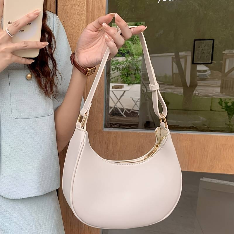 Minimalist Crescent Shoulder Bag Trendy Solid Color Underarm - Temu | Temu Affiliate Program