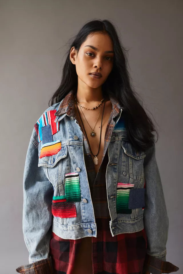 Urban Renewal Recycled Southwestern Patch Denim Jacket | Urban Outfitters (US and RoW)