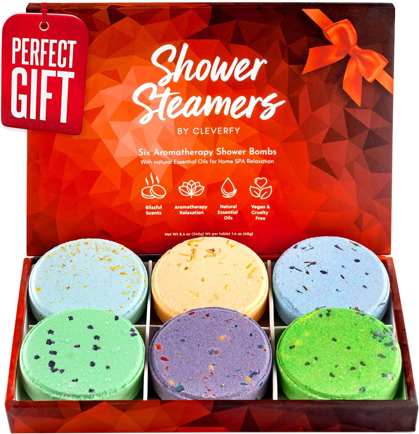 Cleverfy Shower Steamers Aromatherapy - Box of 6 Premium Shower Bombs with Essential Oils.Self Ca... | Amazon (US)