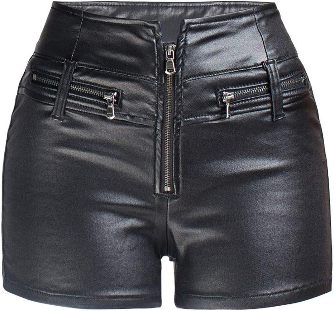 RAMISU Womens Casual Faux Leather Shorts High Waist Stretch Slim HIPS Motorcycle Skinny Coated Sh... | Amazon (US)