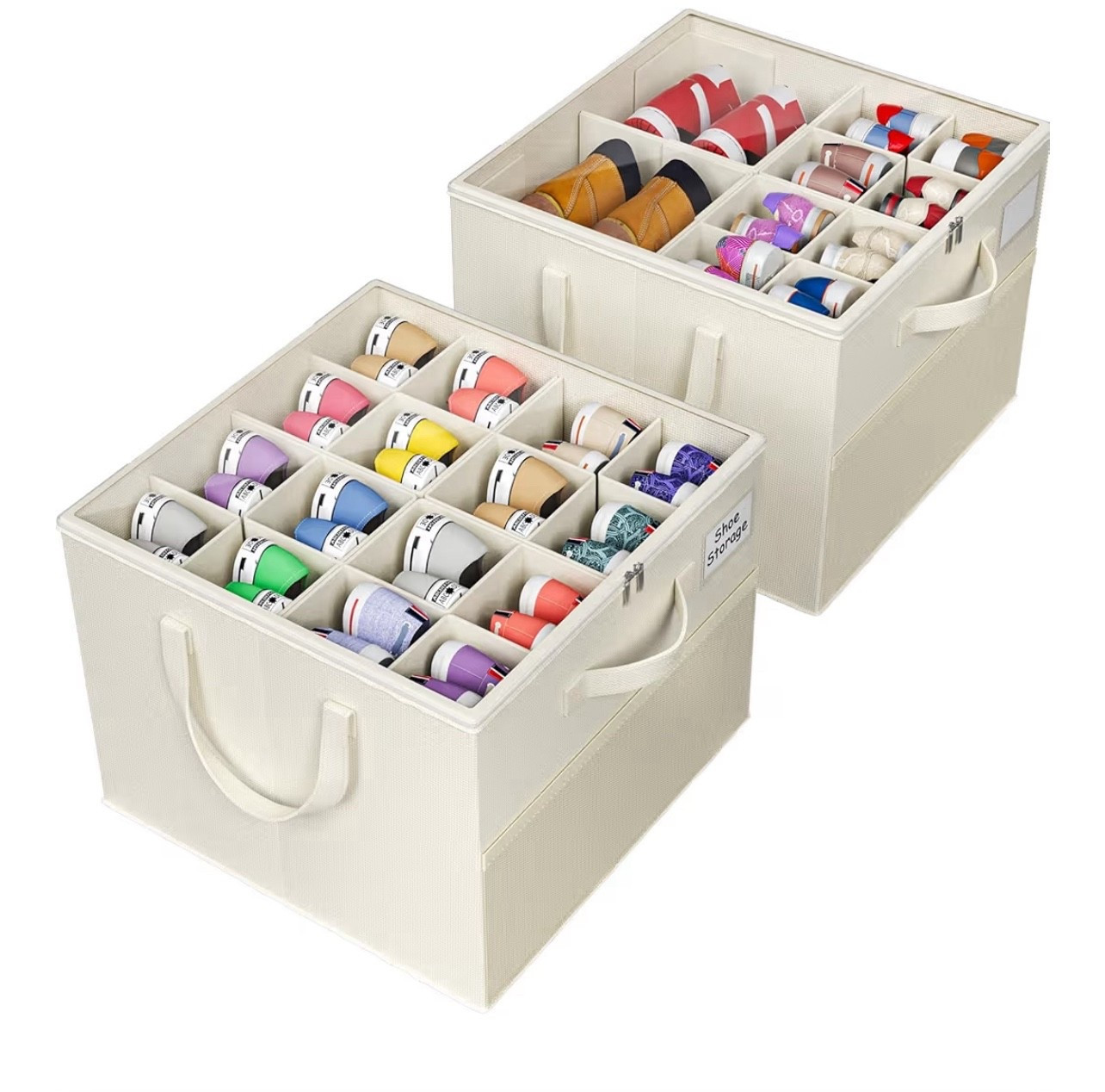 Amazon shoe organizer. 
2 Pack Shoe Organizer for Closet, Large Shoe Box Storage Containers, Foldable Shoe Storage Organizer Box Bin with Adjustable Dividers and Clear Cover, Space Saving Shoes Holder

#LTKHome
