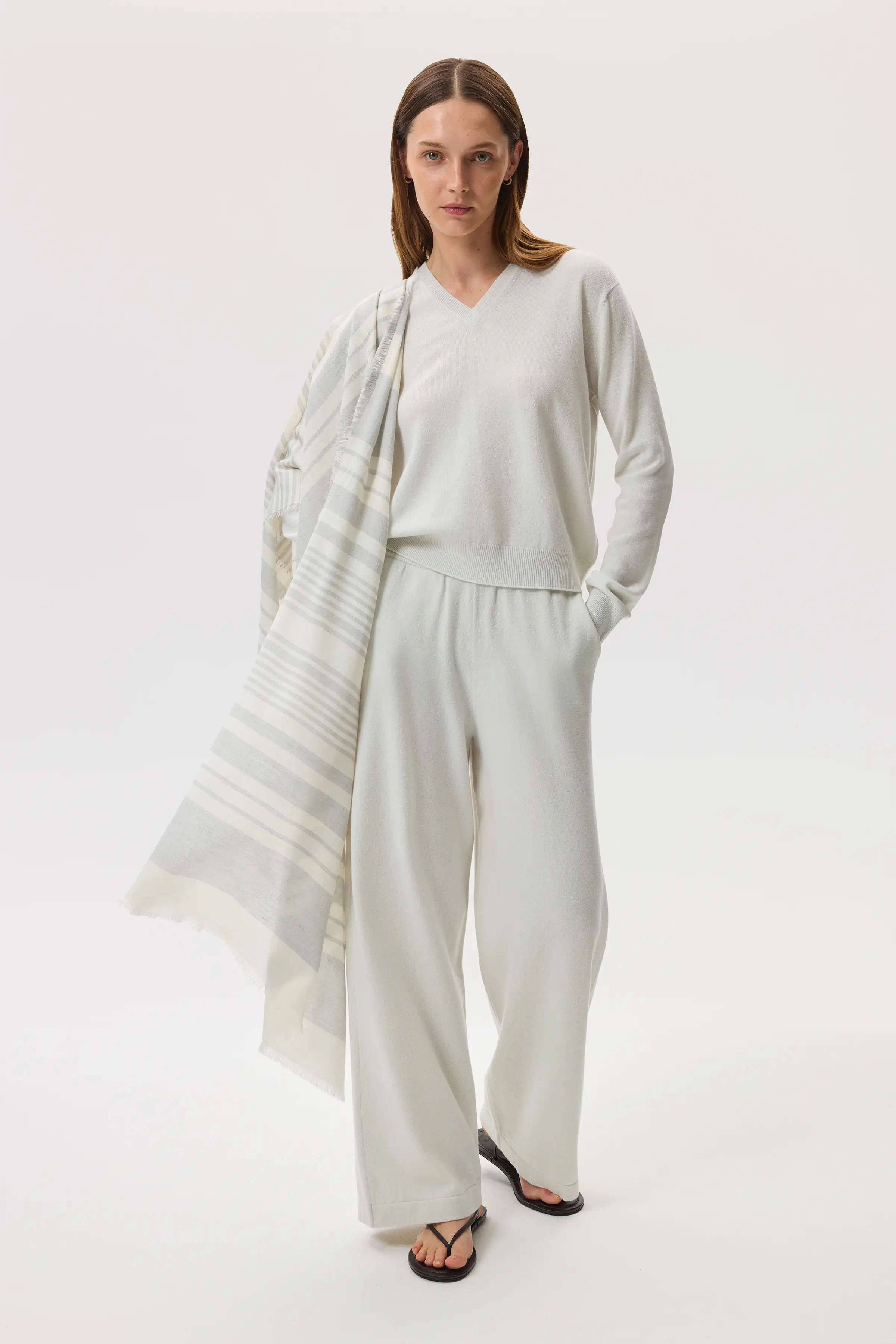 Tissue Stripe Scarf - Finest Cashmere | Johnstons of Elgin