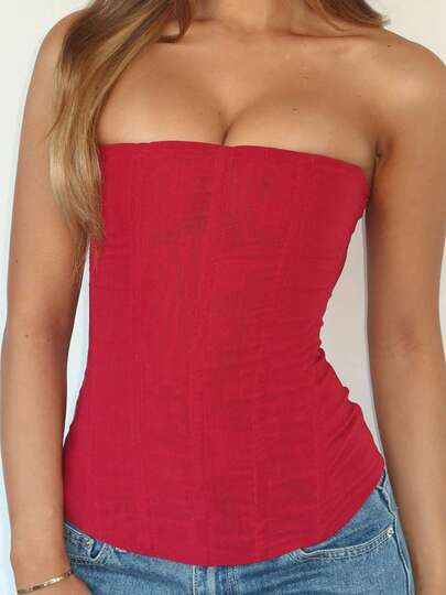 Y2K Women's Corset Tops Mesh Corset Tops | SHEIN