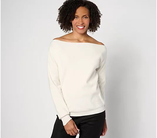 BEAUTIFUL by Lawrence Zarian Off the Shoulder Sweater | QVC