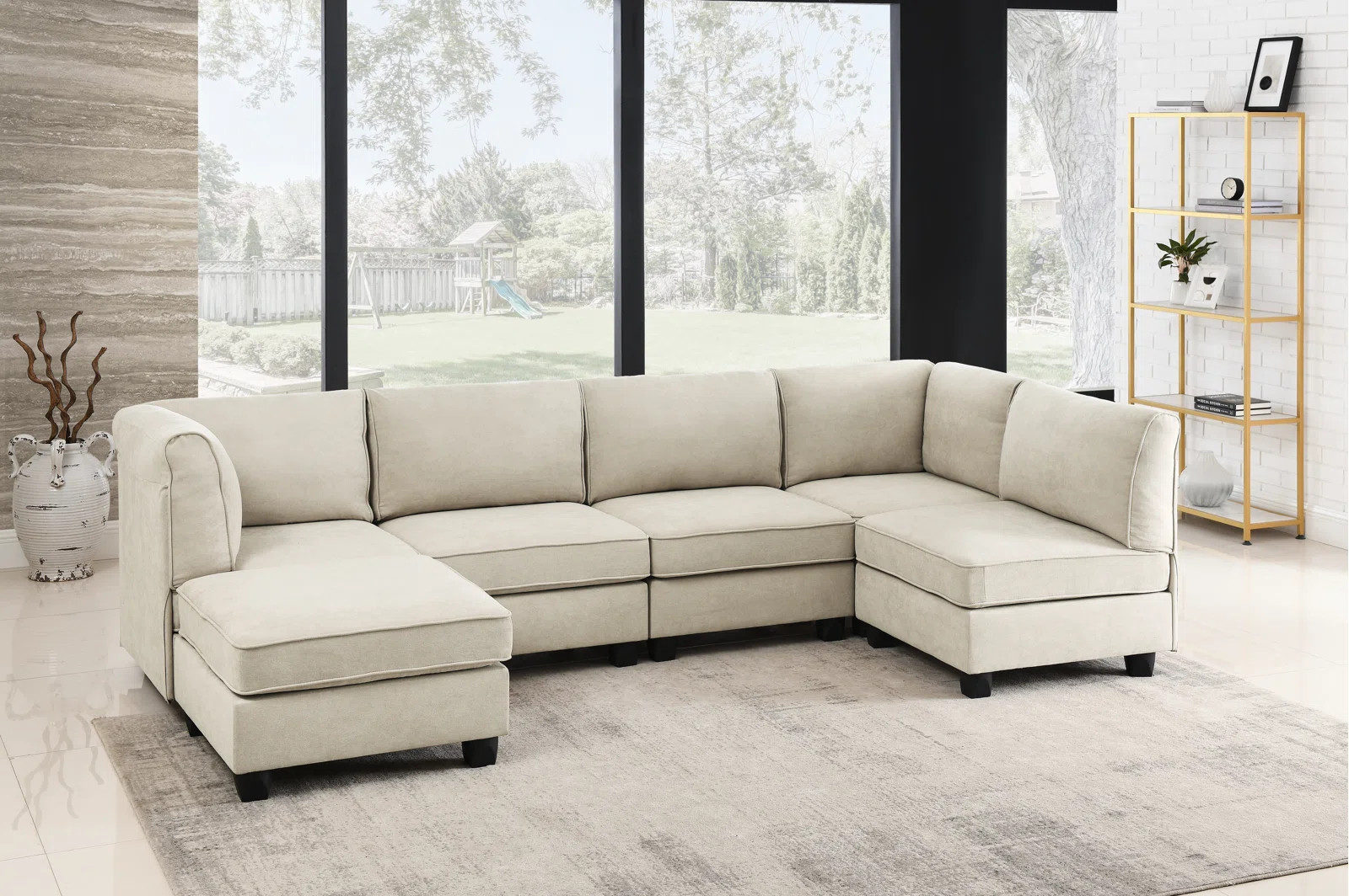 Roeder 120" Wide Modular Corner Sectional with Ottoman | Wayfair North America