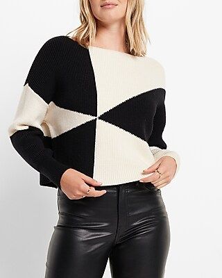 Color Block Cropped Sweater | Express