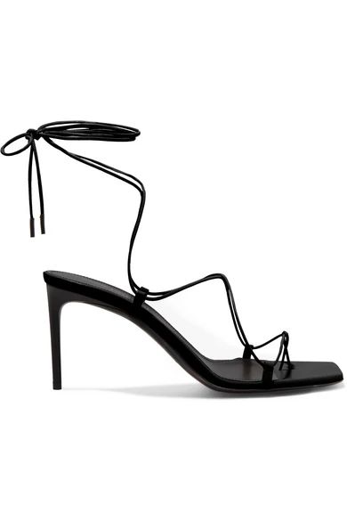 Saint Laurent - Paris Minimalist Leather Sandals - Black | NET-A-PORTER (US)