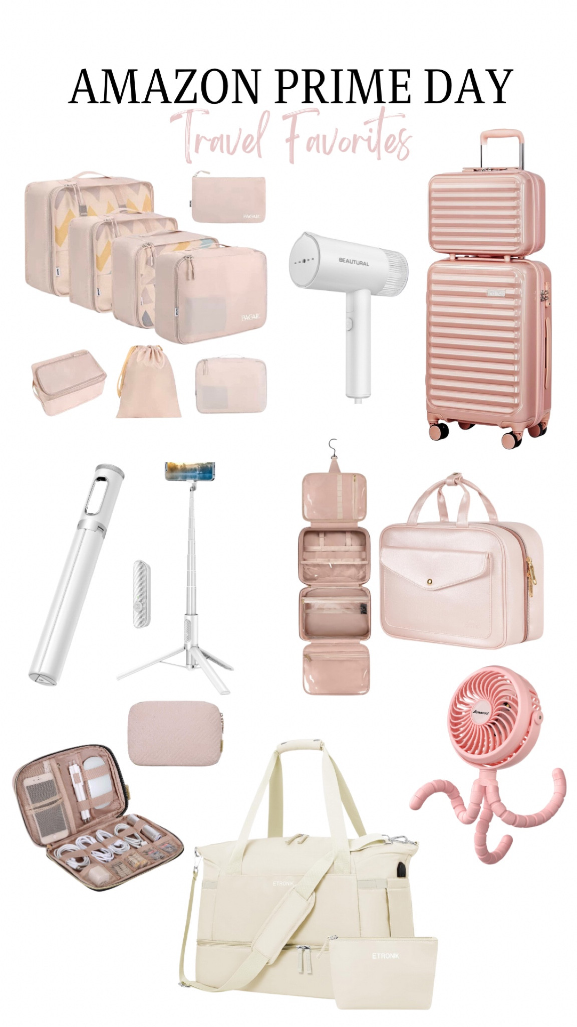 AMAZON PRIME DAY - Travel Favorites! 

Travel essentials, packing cubes, suitcase, steamer for clothes, duffel bag, electronics organizer travel case, tripod, toiletry bag

#LTKHome #LTKTravel #LTKSaleAlert