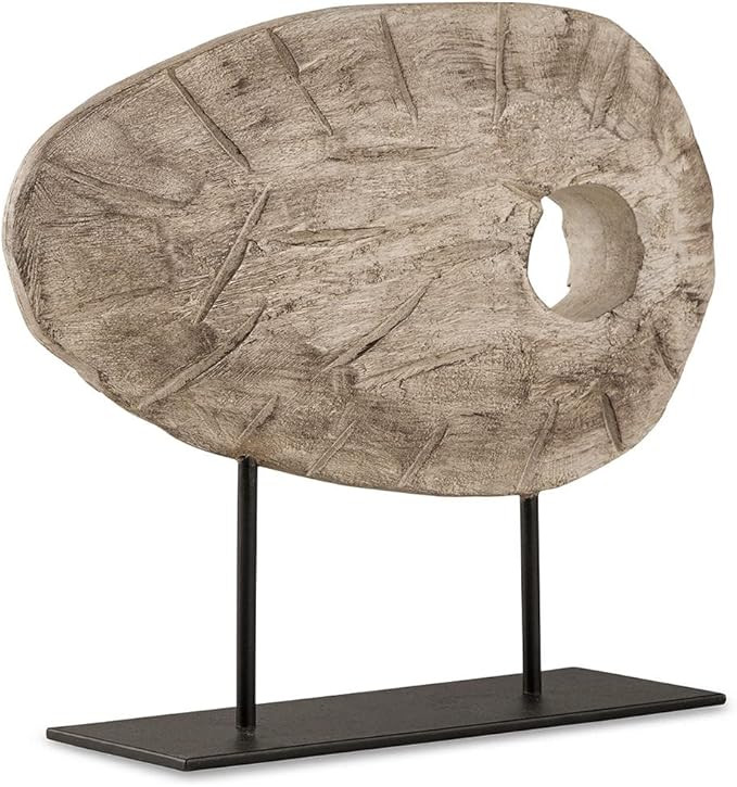 Signature Design by Ashley Dashburn Casual Antiqued Wood and Metal 12" Sculpture, White & Black | Amazon (US)