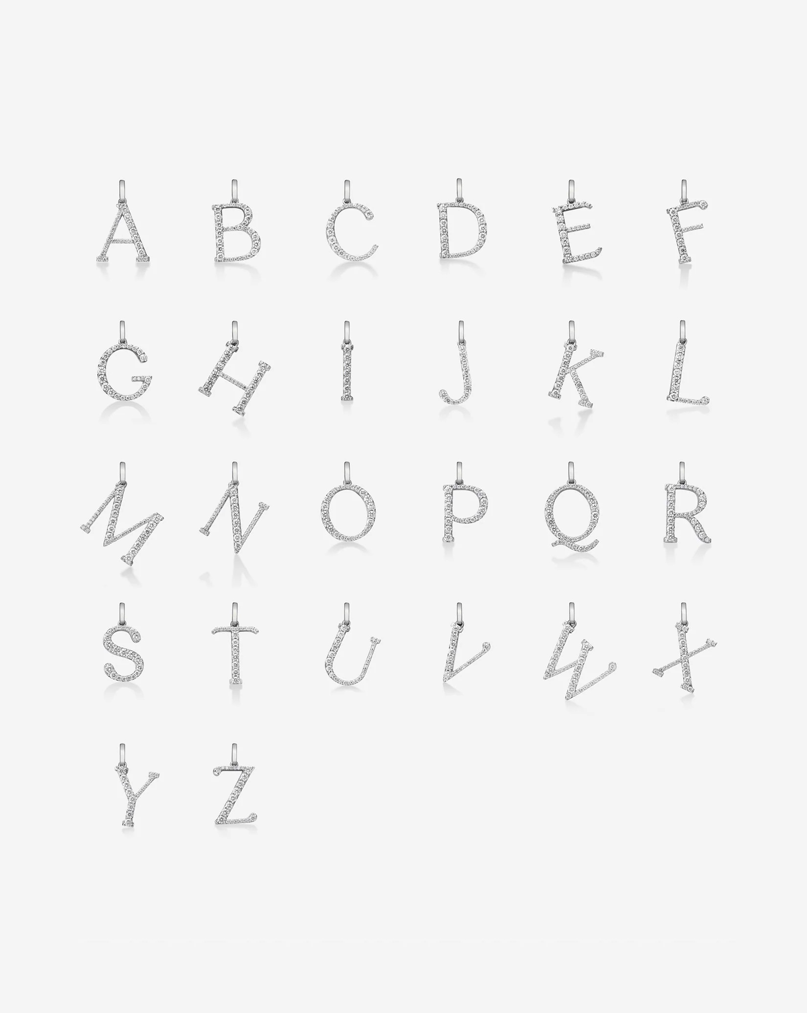 Large Diamond Initial Pendant - 14k White Gold / C | Ring Concierge