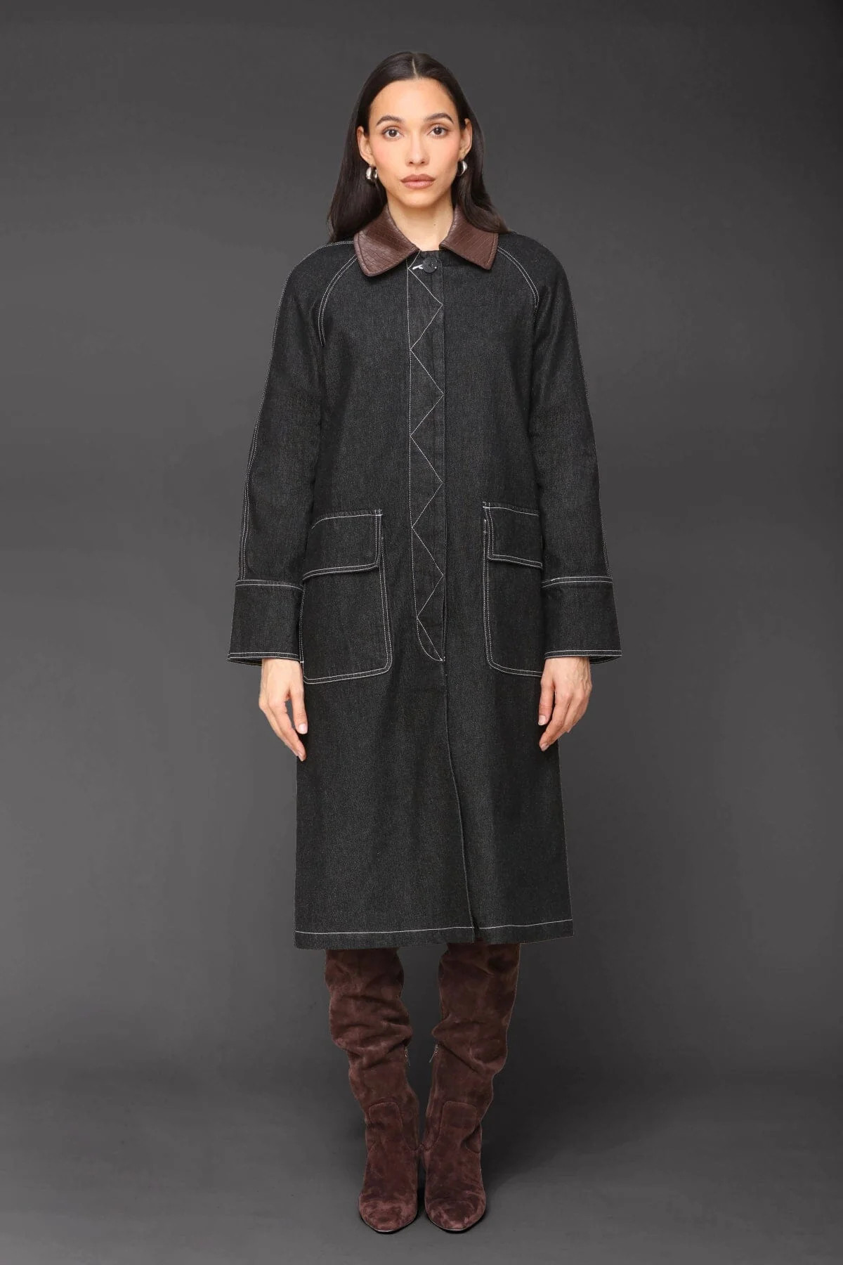 Denim Utility Trench Coat | Avec Les Filles