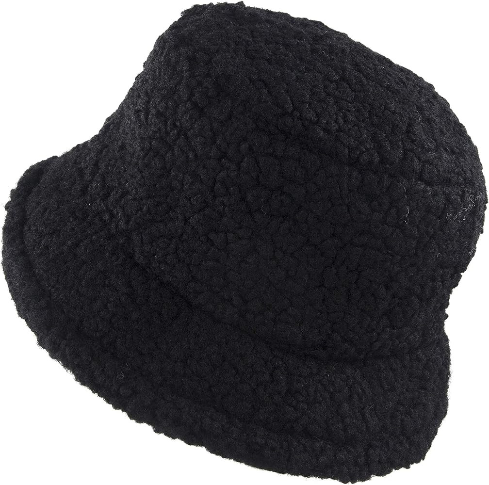 HICOSKY Women Winter Bucket Hat Warm Hats Cloche Faux Fur Fisherman Cap | Amazon (US)