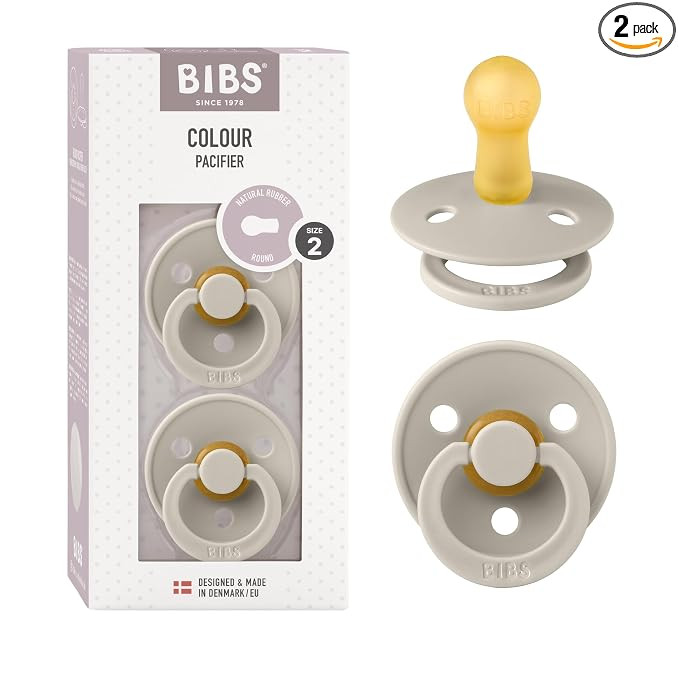 BIBS Pacifiers Colour Collection | Natural Rubber Baby Pacifier | Round Nipple | Set of 2 BPA-Fre... | Amazon (US)