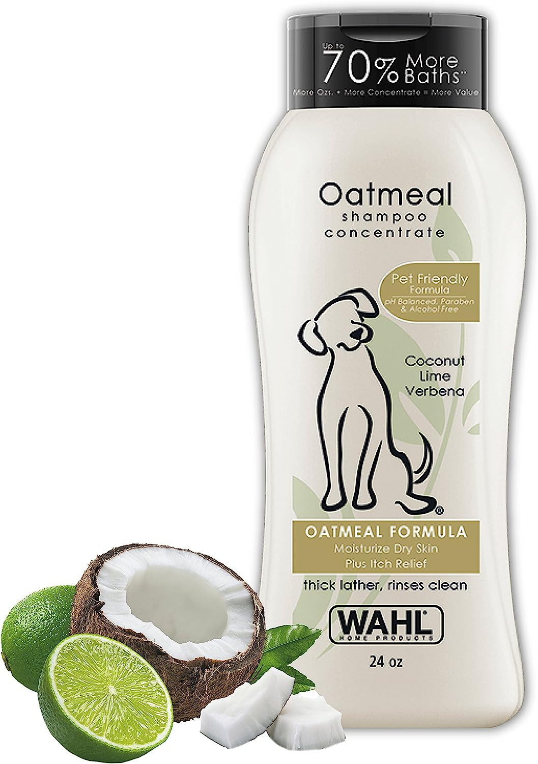 Wahl Dry Skin & Itch Relief Pet Shampoo for Dogs – Oatmeal Formula with Coconut Lime Verbena & ... | Amazon (US)