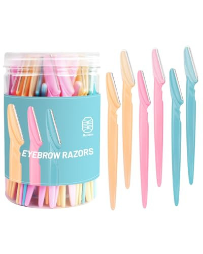 MoHern Eyebrow Razor with Box, 60 Pcs Face Razors for Women and Men, Multipurpose Dermaplane Razor, Dermaplaning Tool for Face, Multi-Color | Amazon (US)