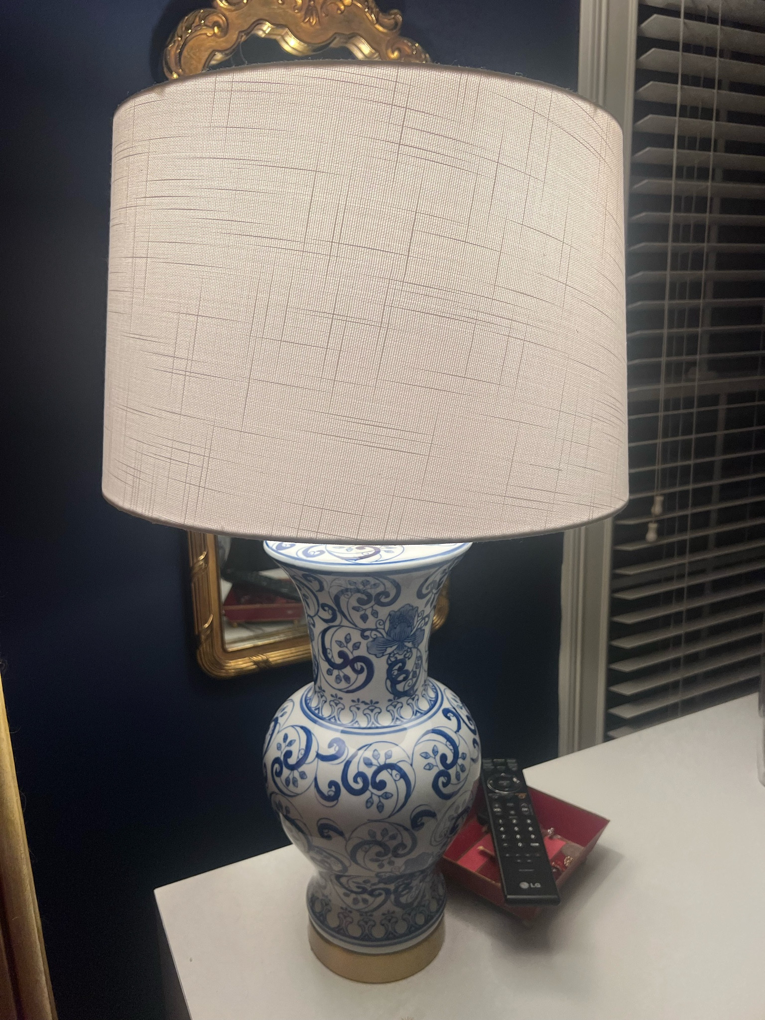 Blue and white lamp 

#LTKFamily #LTKHome #LTKGiftGuide