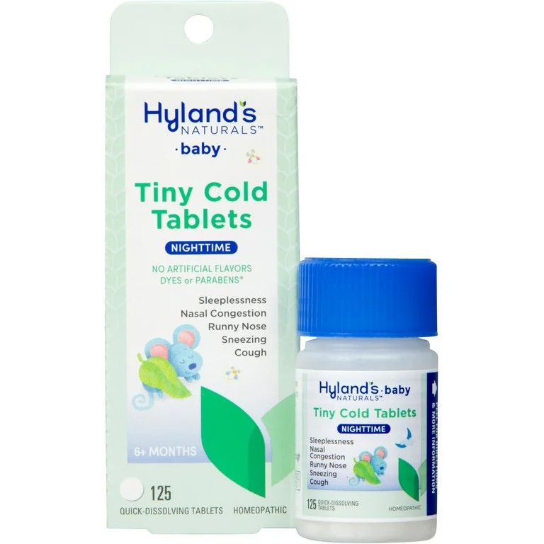 Hyland's Baby Tiny Cold & Cough Nighttime Tablets, 125 Count | Walmart (US)