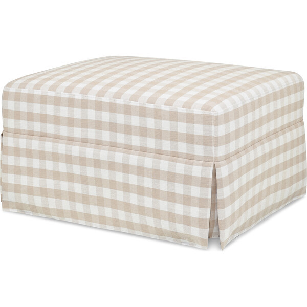 Crawford Gliding Ottoman, Tan Gingham | Maisonette