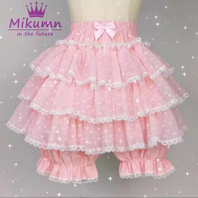 Mikumn Harajuku Sweet Lace Shorts Skirts Y2k Japanese Lolita Kawaii JK Ruffles Bloomers Women Ela... | AliExpress (US)
