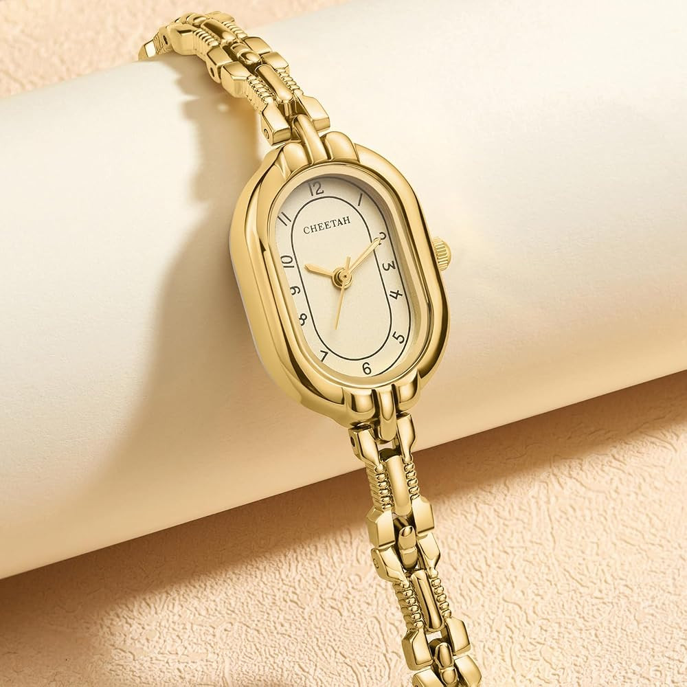CHEETAH Women's Gold Dainty Bangle Watch Small Vintage Bracelet, Easy Read Numeral Dial Waterproo... | Amazon (US)