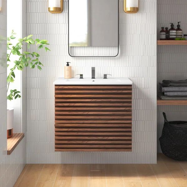 Renwick 24" Wall-Mount Single Bathroom Vanity Set | Wayfair North America
