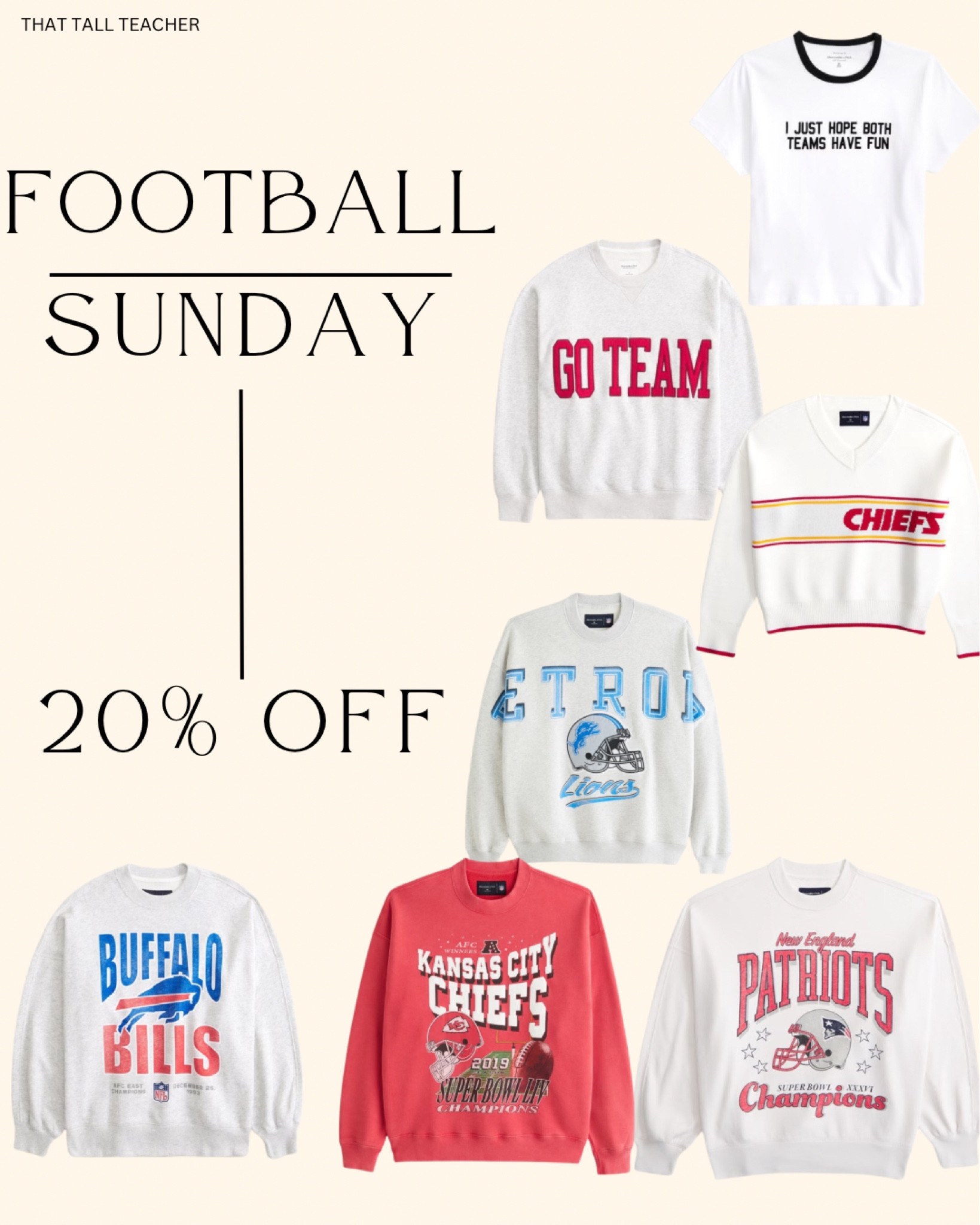 Fall Outfit for Football Sundays! I love a comfy crewneck paired with jeans, leggings or sweats for a Sunday funday out with friends or at home with the family! 🏈 

These & more are 20% off right now! 

#LTKFallSale #LTKStyleTip #LTKSaleAlert