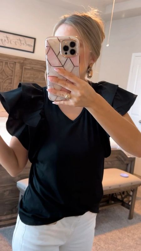 I wore this adorable ruffle sleeve blouse to teacher training today. I am in love with the comfort and statement of the ruffle sleeves! It gives it a dressier look while keeping it casual! The quality is great! Only $15.99’ This top comes in 7 different colors! I will be ordering more! 

#LTKunder50 #LTKstyletip #LTKSeasonal