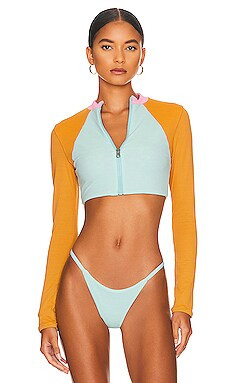 Maaji Lark Reversible Bikini Top in Golden Hour from Revolve.com | Revolve Clothing (Global)