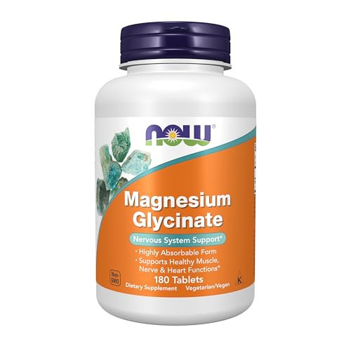 NOW Foods Supplements, Magnesium Glycinate 100 mg, Highly Absorbable Form, 180 Tablets | Amazon (US)