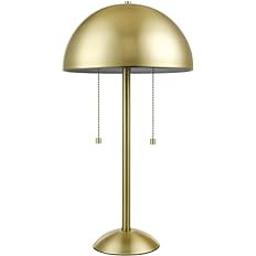 Globe Electric 12976 21" 2-Light Table Lamp, Matte, Double On/Off Pull Chain, Haydel (Brass) | Amazon (US)