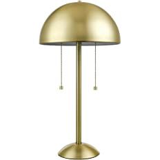 Globe Electric 12976 21" 2-Light Table Lamp, Matte, Double On/Off Pull Chain, Haydel (Brass) | Amazon (US)