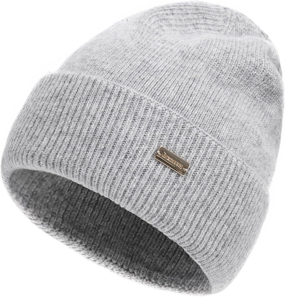 jaxmonoy Wool Knit Beanies Winter Hats for Women and Men Soft Cashmere Warm Double Layer Ladies S... | Amazon (US)