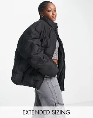 COLLUSION Unisex puffer jacket in black | ASOS (Global)