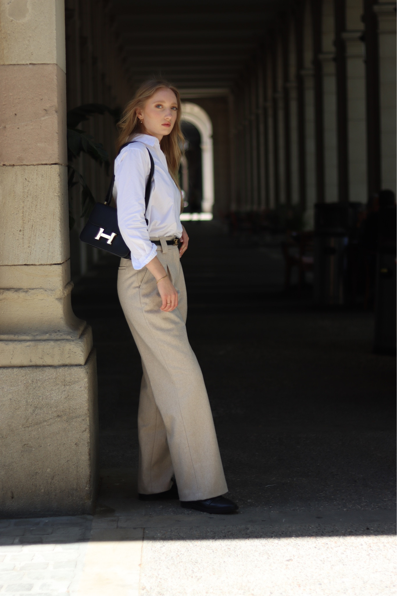 Neutral classy look 

White shirt, oversized shirt, beige wool trousers, beige trousers, beige pants, wide leg trousers, spring outfit inspiration, black loafers 

#LTKeurope #LTKSeasonal #LTKstyletip