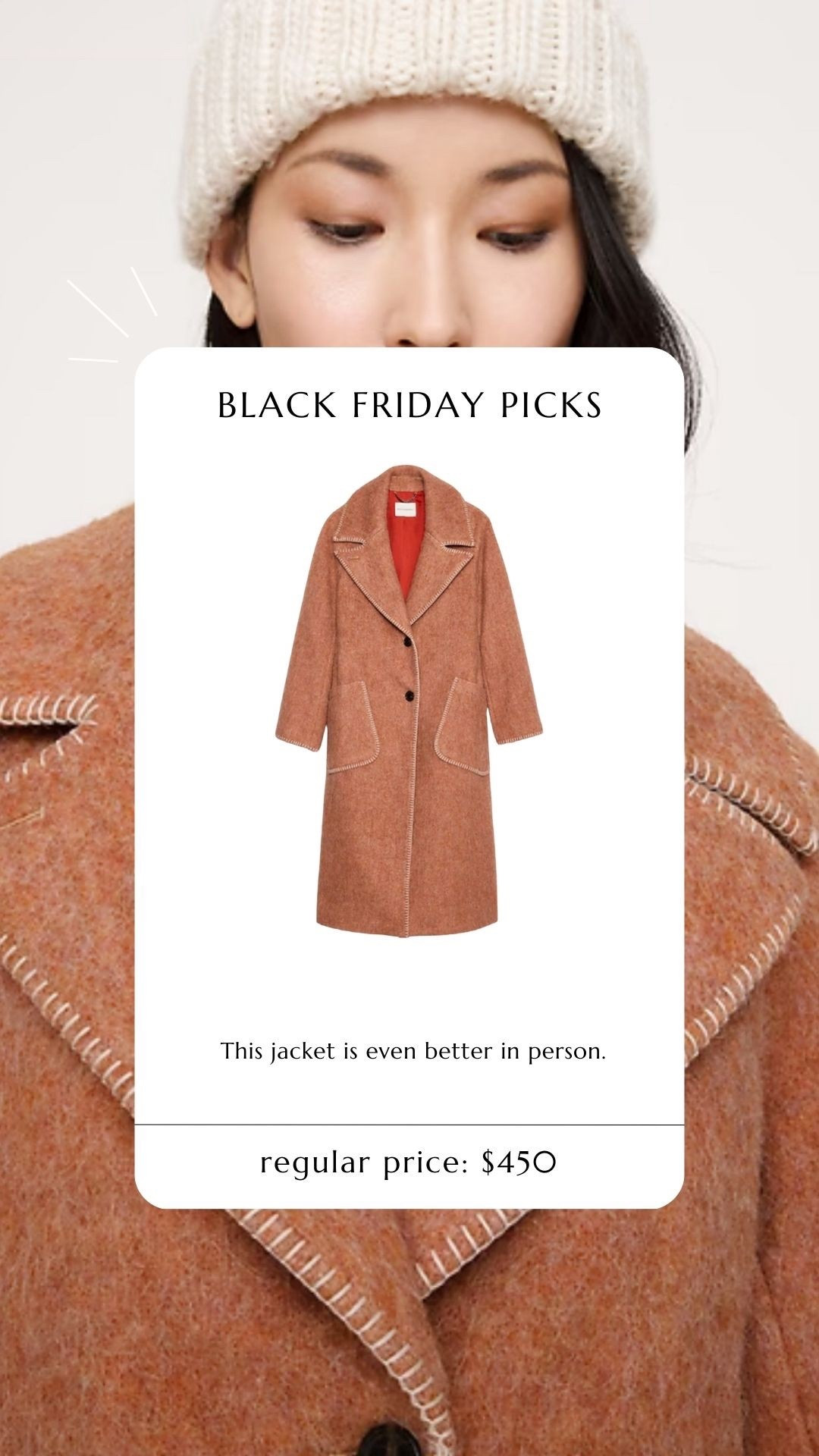 This gorgeous wool jacket is 40% off! 

Banana republic. Outerwear. Sale outerwear. Wool jacket. Colorful jacket. 

#LTKSaleAlert #LTKSeasonal #LTKCyberWeek