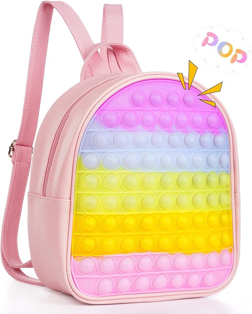 TRICIA Pop Backpack for Girls Fidget Purse Pop Fidget Bag Push Pop Bubble Fidget Sensory Toy Best Gi | Amazon (US)