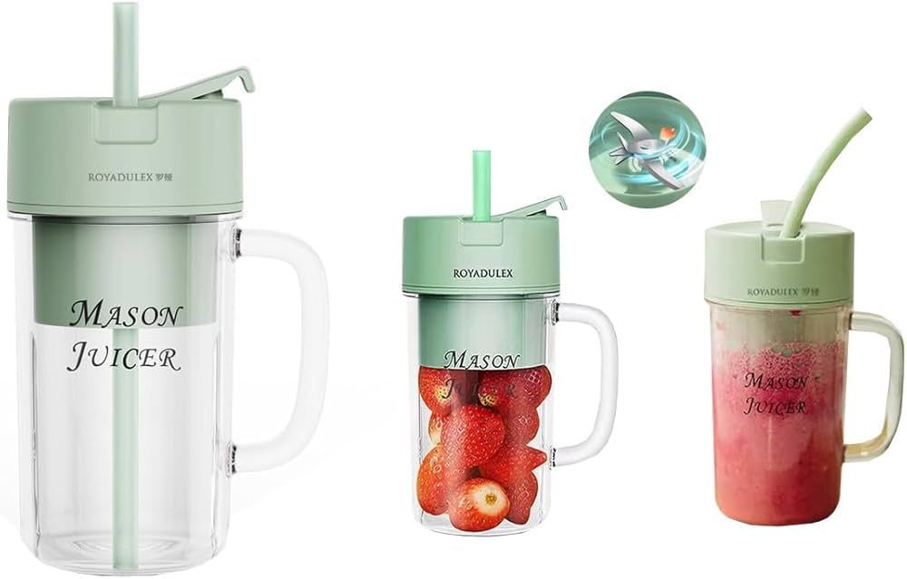 Portable Blender Fruit Blender Personal Blender with Straw For Smoothie Protein Shake Juice Offic... | Amazon (US)
